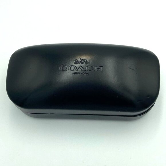Coach Hard Shelled Glasses Case Embossed Eyeglasses Sunglasses Black Neutral - Picture 1 of 6